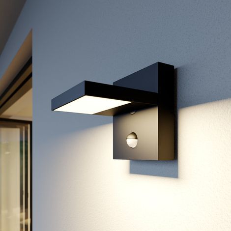 [NEUWERTIG] B-Ware Lucande Außenwandleuchte Silvan LED Gartenlampe mit Sensor IP54 anthrazit