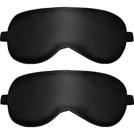 Seiden-Schlafmaske ultraweich, Augenbinde Schlaf Reise, lichtundurchlaessig Set bequem verstellbar elegant (1/5)