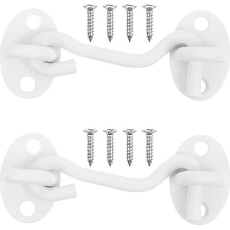 Lot De 2 Crochets De Cabine En Acier Inoxydable 3.54 Pouces Crochets Pivotants Solides Pour Fenêtres Et Portes Verrouillage (1/5)