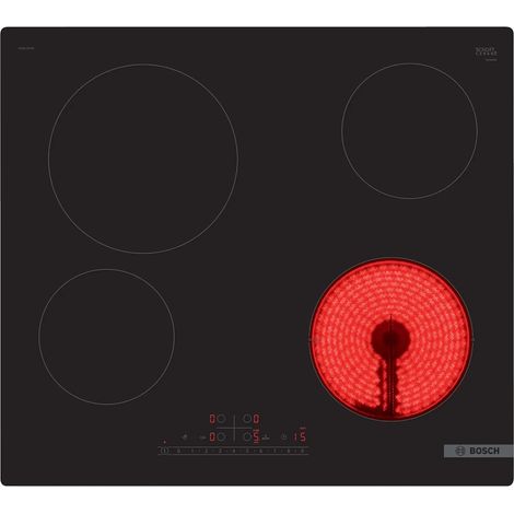 Bosch – Glaskeramikkochfeld 60 cm – 4 Kochzonen – Touchpanel – PowerBoost-Funktion – Kindersicherung – 6900 W Leistung – Schwarz