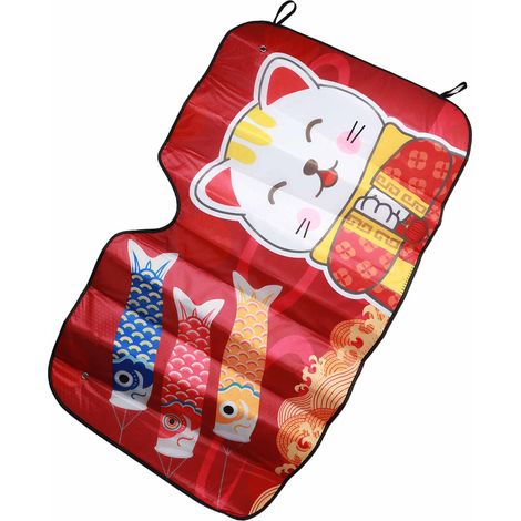 Pare-soleil de pare-brise de voiture, motif chat porte-bonheur, petit format, avec protection solaire et isolation thermique. (1/5)
