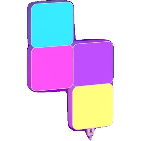 Applique a LED da parete, illuminazione ambientale RGB, funzione di sincronizzazione musicale, forma quadrata (4 pezzi) (1/2)
