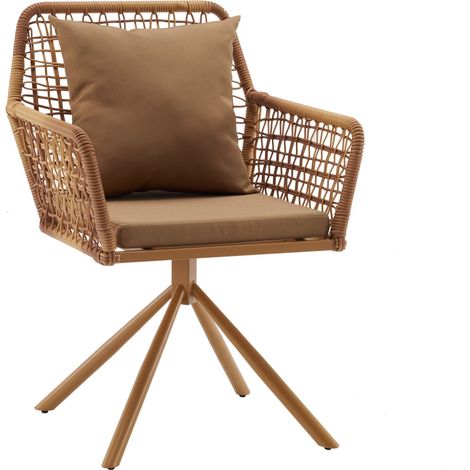 Chaise à coque / Chaise à quatre pieds Tavaro Korvik, tissu marron, hjh LIVING (1/5)