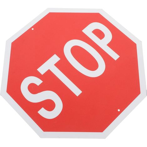 Panneau D'arrêt Rouge Octogonal en Aluminium pour Signalisation Routière, Montage Mural Poteau, pour Décoration Extérieure et Parking (1/5)