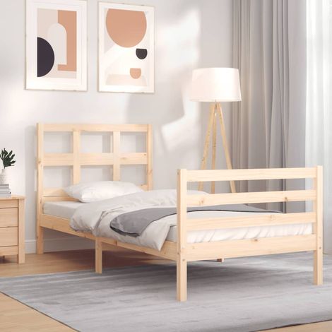 Bed Frame without Mattress 90x200 cm Solid Wood vidaXL (1/5)