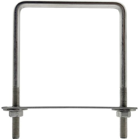 2pcs Boulons En U Carré M8 100mm x 140mm U-Bolts, Diamètre intérieur 100 mm, U-Boulons En Acier Inox Avec écrou Et Plaque De Cadre, Boulon En U Pour Fixation De Planches Tuyaux (M8-100x140mm) (1/5)