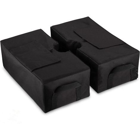 2pcs Sac de Poids de Base pour Parasol, 45,7 cm Sac de Sable pour Parasol, Jardin, Patio, Extérieur,Installation Facile (Noir) (1/4)