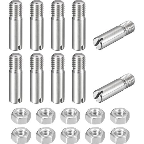 10pcs Goupilles Cylindriques avec Écrou, M8x30mm Goujon Cylindrique Fendu Fileté Externe 304 Acier Inoxydable Industriel Mécanique Chevilles Support d'Étagère Tige Fixation Meubles (1/5)