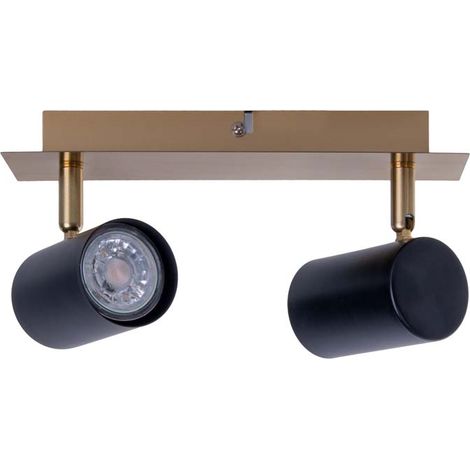 Plafonnier spot lumière de salon spot GU10 orientable noir or