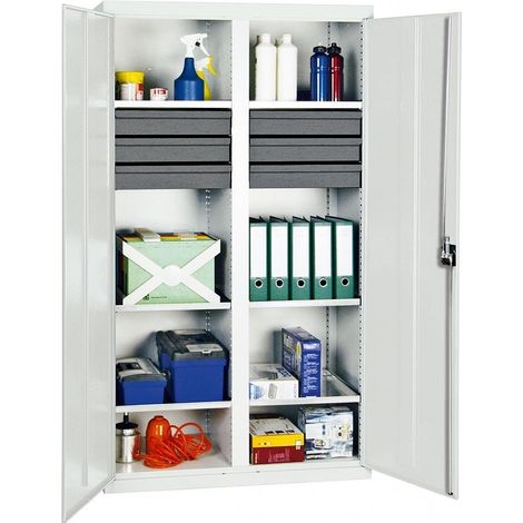 Stumpf Werkzeug- und Materialschrank Serie 3000 lichtgrau + 6 Schublade 100 mm + Mitteltrennwand + 6 Auszugsböden - 3004207 (1/5)