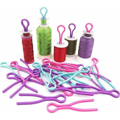 Porte-bobine - Clip à canette - Pour machine à coudre - 100 pièces - Blanc (1/5)
