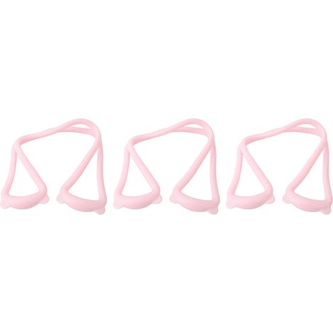 Lot de 3 bandes élastiques de résistance en forme de 8 pour étirer les épaules, les bras et le dos (rose). (1/5)