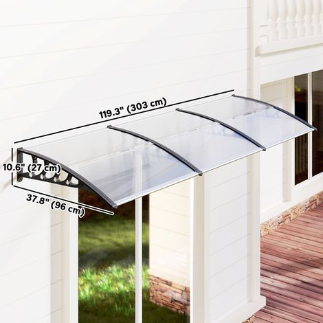 Auvent pare-soleil, 119,3 po x 37,8 po pour la protection UV, transparent (1/5)