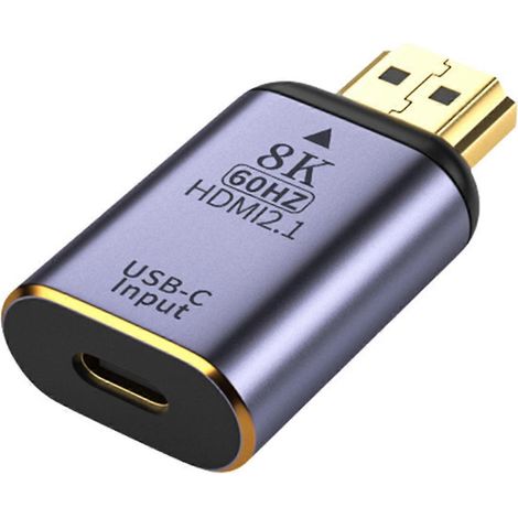 Adaptateur USB-C/DP/Mini DP vers HDMI compatible 8K 60 Hz pour ordinateur portable/PC - USB-C femelle