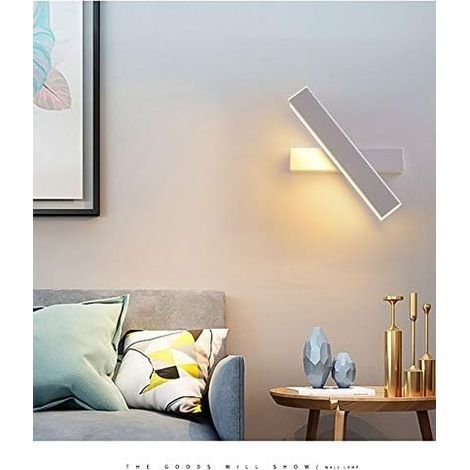 12-W-LED-Wandleuchte, Weiß, Kreatives Design, Innenbeleuchtung, Nahezu 360° drehbar, Wandleuchte für Schlafzimmer, Wohnzimmer, Büro, Flur (Weiß) (1/3)