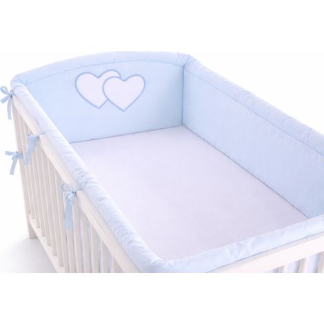 Protector de cuna universal XXL para barrotes - Corazones azules (1/4)