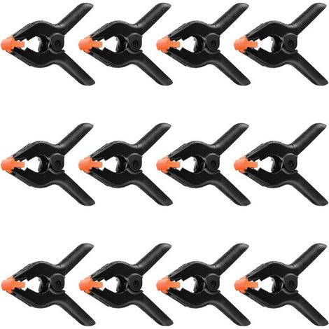 12pcs 4 Inch Woodworking Heavy Duty Nylon Spring Clamps for Woodworking Projects and Photo Studio (1/5)
