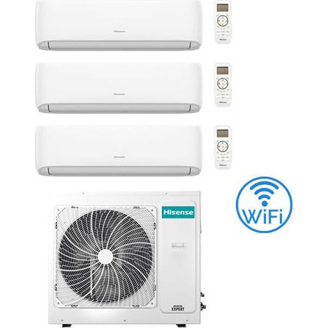 Climatizzatore Condizionatore Hisense Hi Comfort Wifi R32 Trial Split Inverter 12000 + 12000 + 12000 BTU con U.E. 3AMW72U4RJC Classe A++/A+