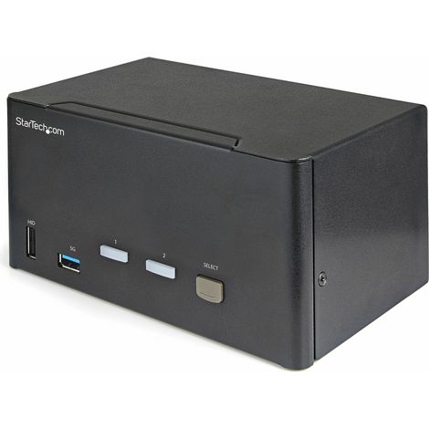 StarTech.com KVM Switch DisplayPort a due porte e triplo monitor DP - 4K 60Hz UHD HDR - KVM DP 1.2 per computer desktop con hub