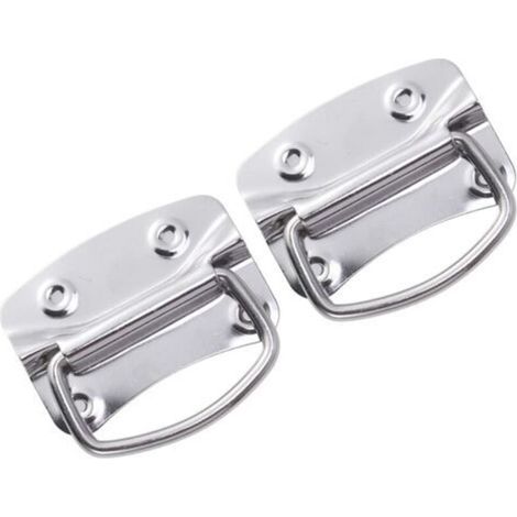 Poignées de traction d'acier inoxydable de 2pcs poignées robustes résistantes de coffre pour la porte de boîte à outils (1/5)