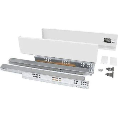 Emuca – Tiroir extérieur Vertex 40kg – Acier peint blanc – Hauteur 83mm, profondeur 450mm – Rangement esthétique et robuste (1/7)