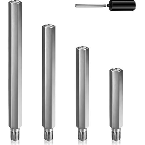 UNC 1 1/4" 300mm Rallonge Extension pour Couronne Diamantée en Alliage d'aluminium 12,000 RPM, IPX7 Adaptateurs de Couronnes de Forage, Douille Hexagonale avec Clé de 41mm, Pour Béton Armé (1 pièce)