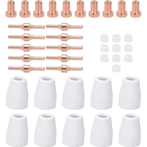 Accessoires pour coupeur de plasma de rouleau de pistolet de coupe de bec de porcelaine，Kit de pièces d'usure 60 pièces pour le découpeur plasma (1/5)