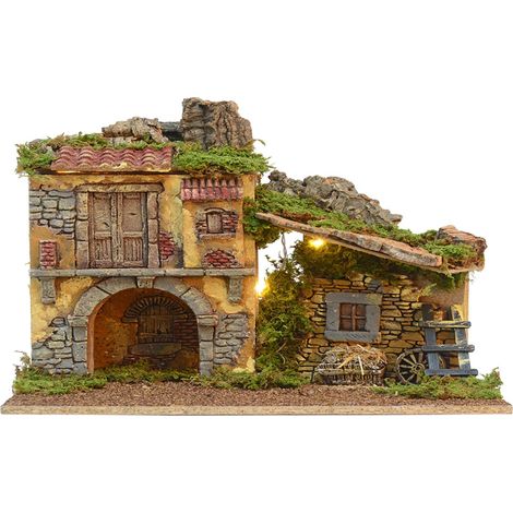 Paesaggio con Luci a Batteria 39X29X3cm Peraga Christmas