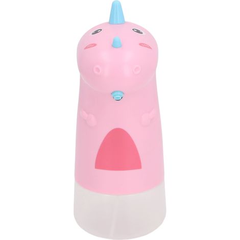 Distributeur de savon automatique à motif dessin animé, intelligent, rechargeable, étanche, mignon, électronique, pour enfants, maison, rose (1/5)