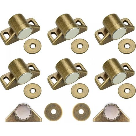8 Pcs Magnetic Catch, Bronze Zinc Alloy Magnetic Catch for Drawers Kitchen Cupboard Cabinet, Cupboard Door Magnet with 24 Screws (1/5)