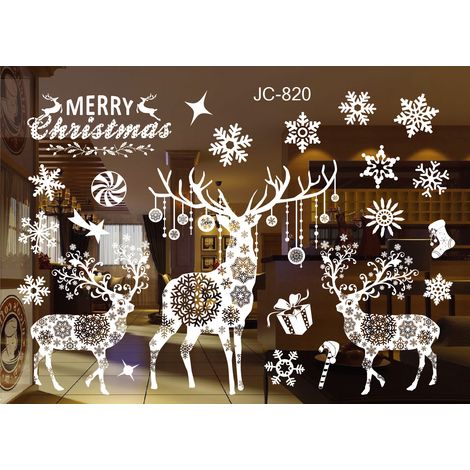 Autocollants de Noël en PVC statique réutilisables pour fenêtres et portes vitrées, fabrication DIY facile, JC-820