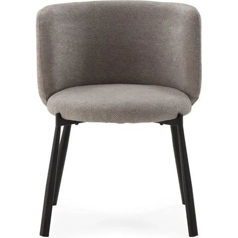 ORA - Lot de 2 chaises pieds en métal noir Gris (1/5)