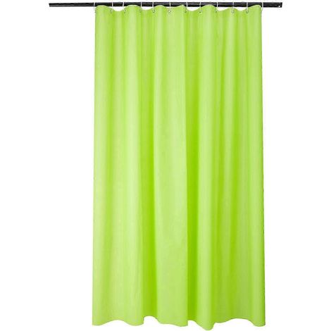 Rideau de douche 180 x 180 cm, en PEVA, motif gaufré vert. (1/4)