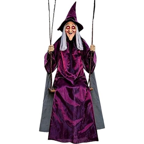 Sorcière oscillante d'Halloween 1,8 m Taille Réelle Extérieur Accessoires  Décorations Halloween Sorcière Suspendue d'Extérieur Pour maison fête maisons hantées cheminée pelouse (1/5)