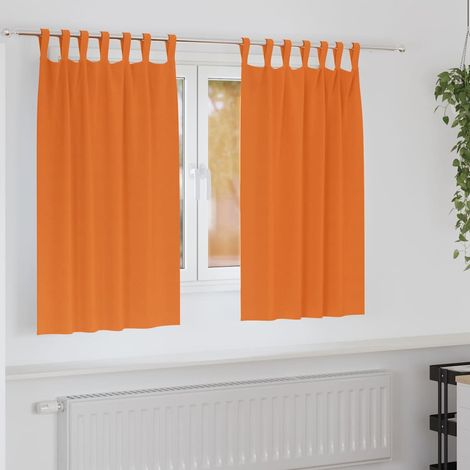 Verdunkelungs-Vorhänge mit Ringen 2 pcs Helles Orange