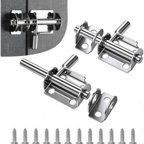 2 Pcs Verrous de Porte Coulissants en Acier Inoxydable loquets,Loquet de Porte,Boulon à Glissière,Verrou de Porte à Boulon Coulissant pour Salle de Bain, Toilettes, Jardin, Abri de Jardin (1/5)