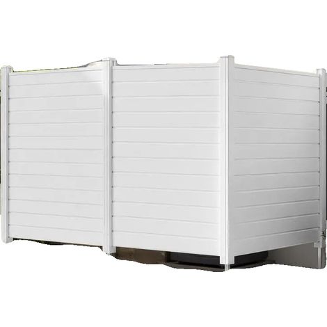 Clôture de jardin, PVC durable et métal galvanisé, installation facile, BLANC (1/2)
