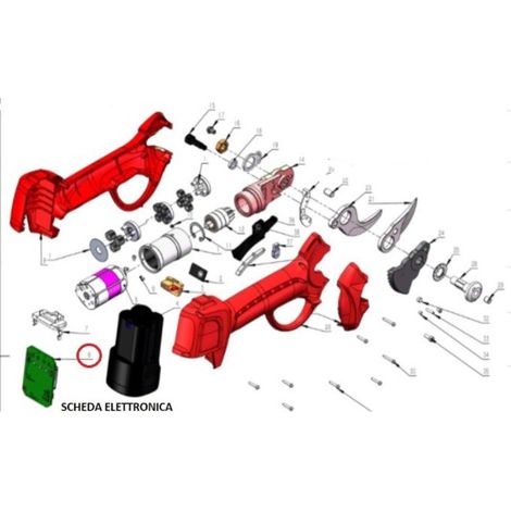 R SCHEDA ELETTR.FORBICI POTA BATT DJ-025