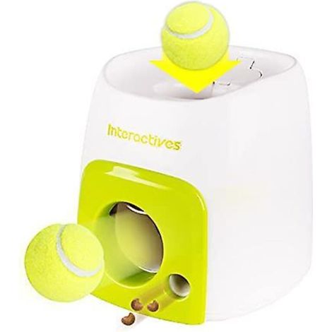 Lanceur automatique de balles pour chiens - Jouet interactif pour animaux de compagnie - Machine de récompense pour collations - Lanceur de balles de tennis pour chiens de petite et moyenne taille (1/5)