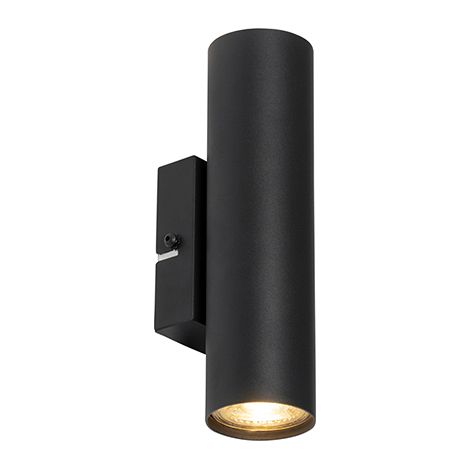 QAZQA jeana - Applique murale - 2 lumière - L 54 mm - Noir - Moderne - éclairage intérieur - Salon I Chambre I Cuisine I Salle à manger