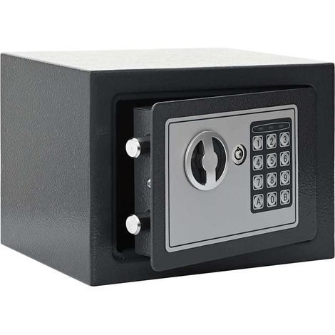 Digitaler Safe mit Schloss Dunkelgrau 23 x 17 x 17 cm Stahl
