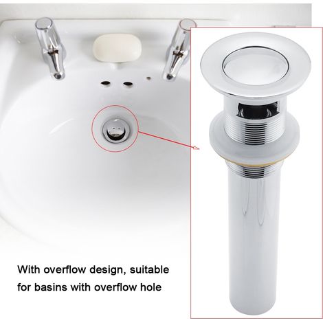 Ensemble de bonde de lavabo de salle de bain en laiton G1-1/4" avec trop-plein (chrome argenté) (1/5)