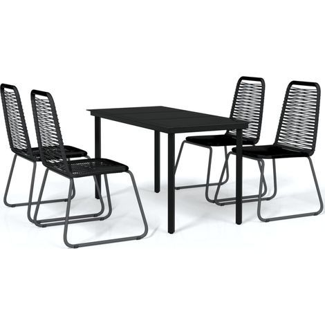 Maison Exclusive - 5-tlg. Garten-Essgruppe Schwarz