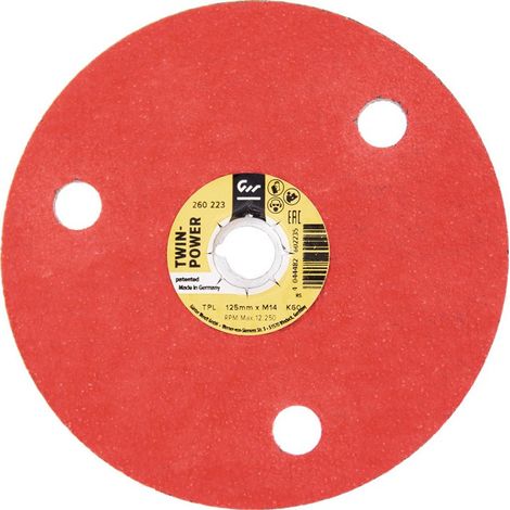 Muela abrasiva TWINPOWER D.125mm, recta, 80 krt. PROMAT