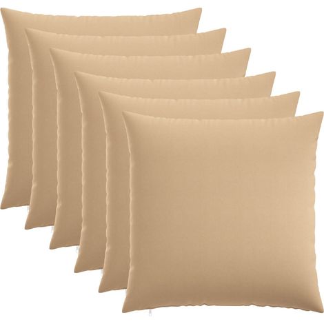 Lot de 6 housses de coussin HEERLEN - 70 × 70 cm - crème - 100 % polyester