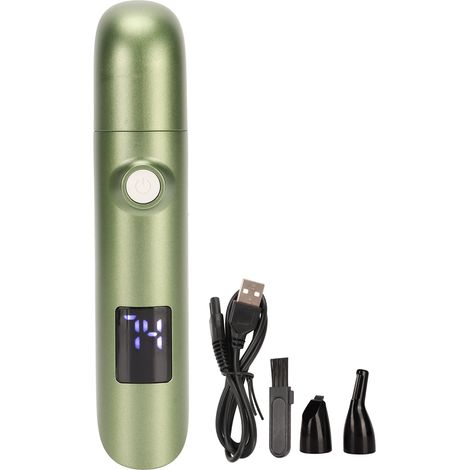 Trimmeuse Pour Poils De Nez - 3 Têtes Interchangeables - Rechargeable USB - Affichage Numérique LED - Pour Soins Personnels - 1 Pièce (1/5)
