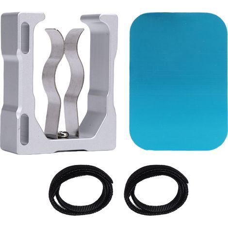 Support magnétique pour chariot, alliage d'aluminium, pince à ressort en acier inoxydable anti-rayures, accessoire pour chaises de plage, cannes à pêche, argent (1/5)