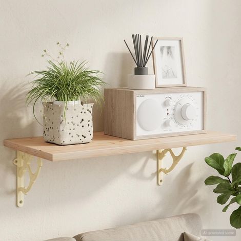 vidaXL Soportes para estanterías de pared 12 uds. Blanco antiguo (1/5)
