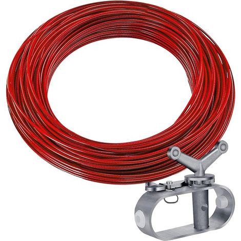Corde de serrage de couverture de piscine, câble de couverture de piscine et kit de treuil, câble rouge de corde de couverture de piscine de 130 pieds pour la maison couvertures d'hiver de piscine hor (1/5)