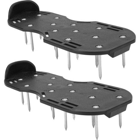 Chaussures de jardin aératrices noires, lot de 3 crampons métalliques pour aération du gazon et du sol, outil de jardinage pour pelouse et terre (1/5)